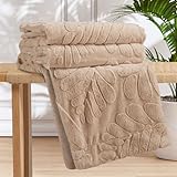 Kuscheldecke Sofadecke Decke - Weiche & Warme Throw Blanket, Flanell Decken mit Blätter Muster,...