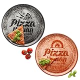 MamboCat 2er Set Pizzateller rot & schwarz I Ø 31 cm I für 2 Personen I große Pizzateller aus...