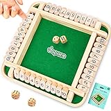 Japace Shut The Box Spiel, Brettspiel aus Holz, 4 Spieler Würfelspiel Mathematik Lernspielzeug...