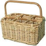 Kobolo Flaschenkorb Flaschenträger für 6 Flaschen aus Rattan