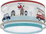 Dalber Deckenlampe kinderzimmer, Deckenleuchte für Kinder Polizei Autos Police, 60616N, E27