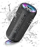 Ortizan Bluetooth Lautsprecher mit Licht, Musikbox Tragbarer Bluetooth Box mit IPX7 wasserdicht,...