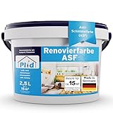 Plid® Renovierfarbe ASF 2,5l Innen Weiß für alle Wände [DAUERHAFTER SCHIMMELSCHUTZ] - Farbe für...