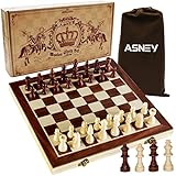 ASNEY Magnetisches Schachspiel, 38x38cm-Schachbrett-Brettspielset Aus Holzstaunton Mit...