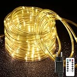 Auting 20M 200 led Lichtschlauch Warmweiß, Led Lichterkette außen mit Timer, 8 Modi und Helligkeit...