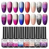 ROSALIND Gel Nagellack Set Thermo Gellack UV Farbwechsel Nagellack Thermo Shellac Gellack Kit...