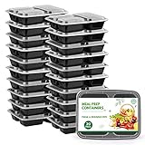 GUANFU 3 Fach Meal Prep Boxen, 20 Pack 980ml Stapelbare Lunchbox mit Deckel, BPA Frei,...