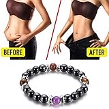 Mysika BESTT Magnetische Armband - Unisex Hämatit Therapie Stein Runde Perlen Stretch Armreif für...
