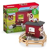 schleich FARM WORLD | Ziegenstall 42726 | Set inkl. Stall, Ziege, Zicklein, Zaun & Zubehör |...