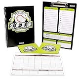 Xcello Sports Baseball-Scorebook-Set mit Linup-Karten, hängendem Klemmbrett und Dienstplan
