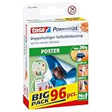 tesa Powerstrips POSTER Big Pack - Doppelseitige Klebestreifen für Poster und Plakate -...