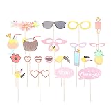 Abaodam 21stücke Hawaii-Party Foto-Requisiten Set Strandparty-Dekoration Und Sommerparty-zubehör...