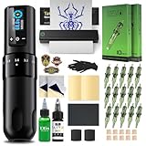 INKin Tattoo Maschine Set, Kabelloser Tätowiermaschine mit 2.2-4.2mm Hublänge und 1600mAh...