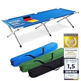 Faltbares Army Feldbett aus Aluminium - klappbares Campingbett & Gästebett (Blau)