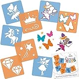 NAKLEO Schablonen Malen für Kinder, 8 Stück Set 15x15cm Feen Sagen, Kinder Kreatives...