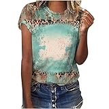 Damen-T-Shirts, Übergröße, Batikdruck, Retro-T-Shirt, Blusen-Stil, lässig, kurzärmelig,...