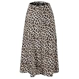 SASSYCLASSY Langer Leoparden Rock Damen elegant - Leo Sommerrock Damen gelb schwarz – Leoparden...