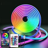 LRGBST 2M RGB Neon Streifen，5V IP65 Wasserdicht LED neon Light band with Bluetooth App and...