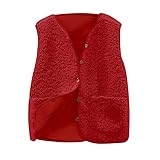 Halongz Weste Damen Herbst Winter Warm Ärmellos Westen Leicht Casual Einfarbig Jacke Button-Down...