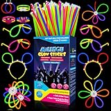 Millegu Knicklichter Party Set,100 Stück Leuchtstäbe 130 Verbinder,Neon Knicklichter Ketten und...