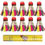 ETUCYNG Federbälle für Badminton, Badmintonbälle für draußen, natürliche...