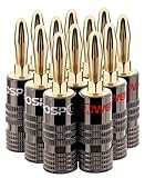 FosPower Bananenstecker Für Lautsprecherkabel - Bananenstecker Lautsprecher, Für Wandplatte und...