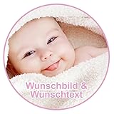Tortenaufleger essbar mit Wunschfoto und Wunschtext aus Fondant oder Oblate für Geburtstag,...