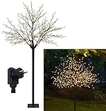 Bonetti LED Lichterbaum mit 500 warm-weißen Lichtern beleuchtet, 220 cm hoch, die Lichterzweige...