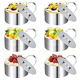 Servierringe, Dessertringe 8cm, 6 Stücke Servierring , Anrichteringe mit Pusher, Wiederverwendbar...