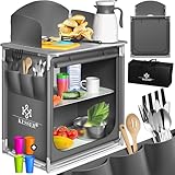 KESSER® Campingküche | Inkl. Tragetasche & Becherset | Campingschrank Faltschrank | mit...