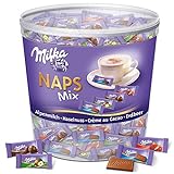 Milka Naps Mix 1 x 1kg Dose, Zartschmelzende Mini-Schokoladentäfelchen aus Alpenmilch, Erdbeer,...