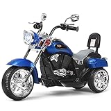 DREAMADE Elektro-Motorrad Kindermotorrad, 6V Elektromotorrad mit einstellbaren Scheinwerfern & Hupe...