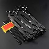 GLJTUO 4-Teiliges Set 7-Zoll-Hundescheren Für Die Fellpflege, Haarschneidewerkzeug-Set, Gerade,...