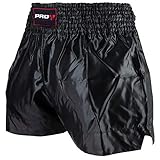 Pro4 Muay Thai K1 Short Fighter - Thaishorts Thaiboxen Hose Kickboxen kurz schwarz Herren Damen UVM...