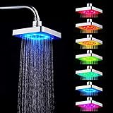 MAGT Kopfbrause Regendusche Duschkopf, 7 Farben LED Romantisches Licht Wasserbad Duschbrause...