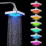 MAGT LED Duschkopf Regendusche, 7 Farben LED Licht Duschbrause Brausekopf Romantisches Wasserbad LED...