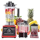 Standmixer, 9.500 W, 3-in-1, professioneller Entsafter mit 3 l, Entsafter für Säfte und Smoothies...