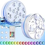 Joycome Poolbeleuchtung 13 RGB LED Unterwasser Pool Licht, 2 Stück Whirlpool Beleuchtung mit...