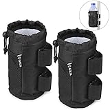 GES UTV Getränkehalter, 2er Pack Rollbar Getränkehalter mit Netztasche und Kordelverschluss,...