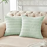 FY FIBER HOUSE 2er Set gemütliche Gestreifter Kordsamt Kissenbezüge Kissenhülle, dekorative...