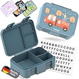BEARFOOT Bento Box COMPACT | Brotdose Kinder mit Fächern Mädchen & Jungen (BPA-frei) | Für Schule...