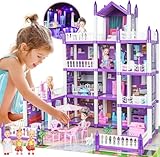 Puppenhaus für Mädchen, 4-5 Jahre alt Prinzessin Puppenhäuser, 4 Geschichten 14 Zimmer Kleinkind...
