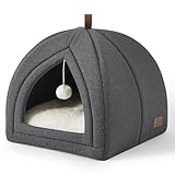 BEDSURE Katzenbett große Katzen Katzenhöhle- 40x40x40 cm Katzenhaus Indoor mit abnehmbarem Sherpa...