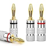 QttvbTna 4 Stück Lautsprecher-Bananenstecker, 4mm Lautsprecheranschlüsse, Audio-Buchsenanschluss...