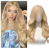 SAIIURV Lange Lockige Perücken Blond für Frauen, 28'/70cm Blond Lange Haare Täglich Mode...