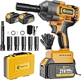 Conentool 1300N.m Akku Schlagschrauber, 21V Elektrisch Drehschlagschrauber mit 2×4.0 Ah Batterien,...