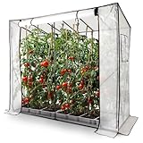 Arebos Tomatengewächshaus Foliengewächshaus mit 2 Belüftungsfenster | Gewächshaus groß |...
