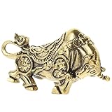 FRCOLOR Vintage Messing Stierkampf Schlüsselanhänger Anhänger Desktop Ornament Glatte Oberfläche...