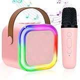 Karaoke Maschine für Kinder Erwachsene, Bluetooth Karaoke Lautsprecher mit 1 Kabellosen Mikrofon,...