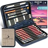 SCHNAUD Zeichenset professionell mit Online-Kurs – Bleistift Zeichenset & Zeichenzubehör zum...
